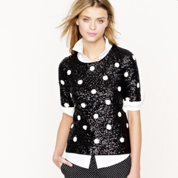 J. Crew Tops - J. Crew Sequin Polka Dot Tee